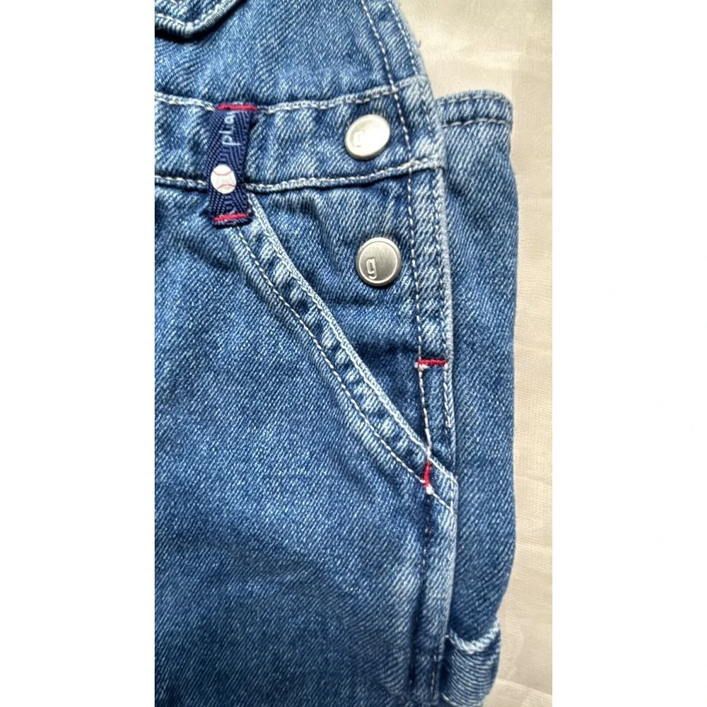 Gymboree Denim Bibbed Shorts Baseball‎ 3-6 M